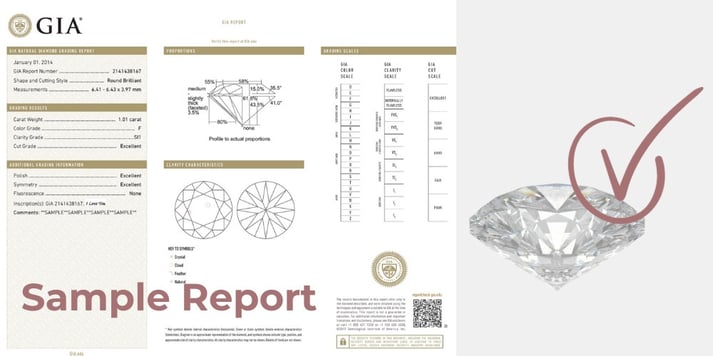 image showing an example of GIA certified diamond 