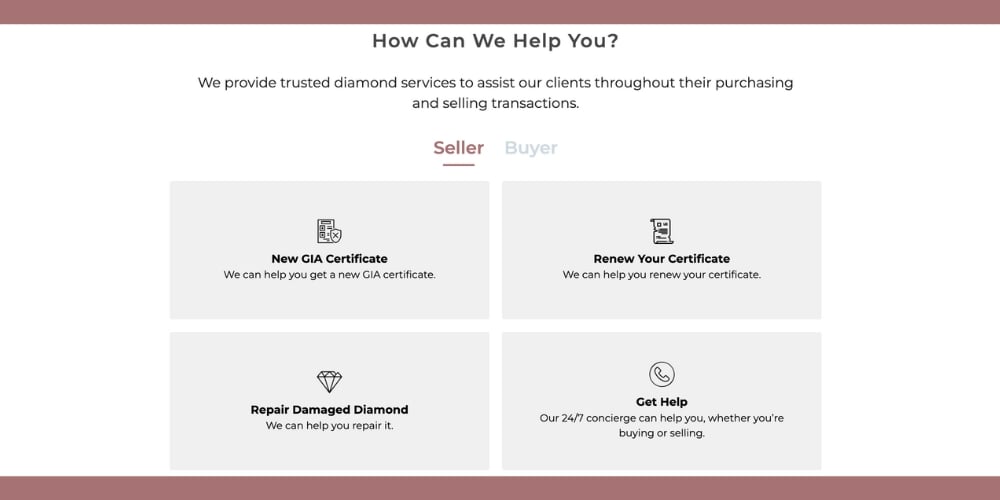 image showing diamond marketplaces help services for sellers